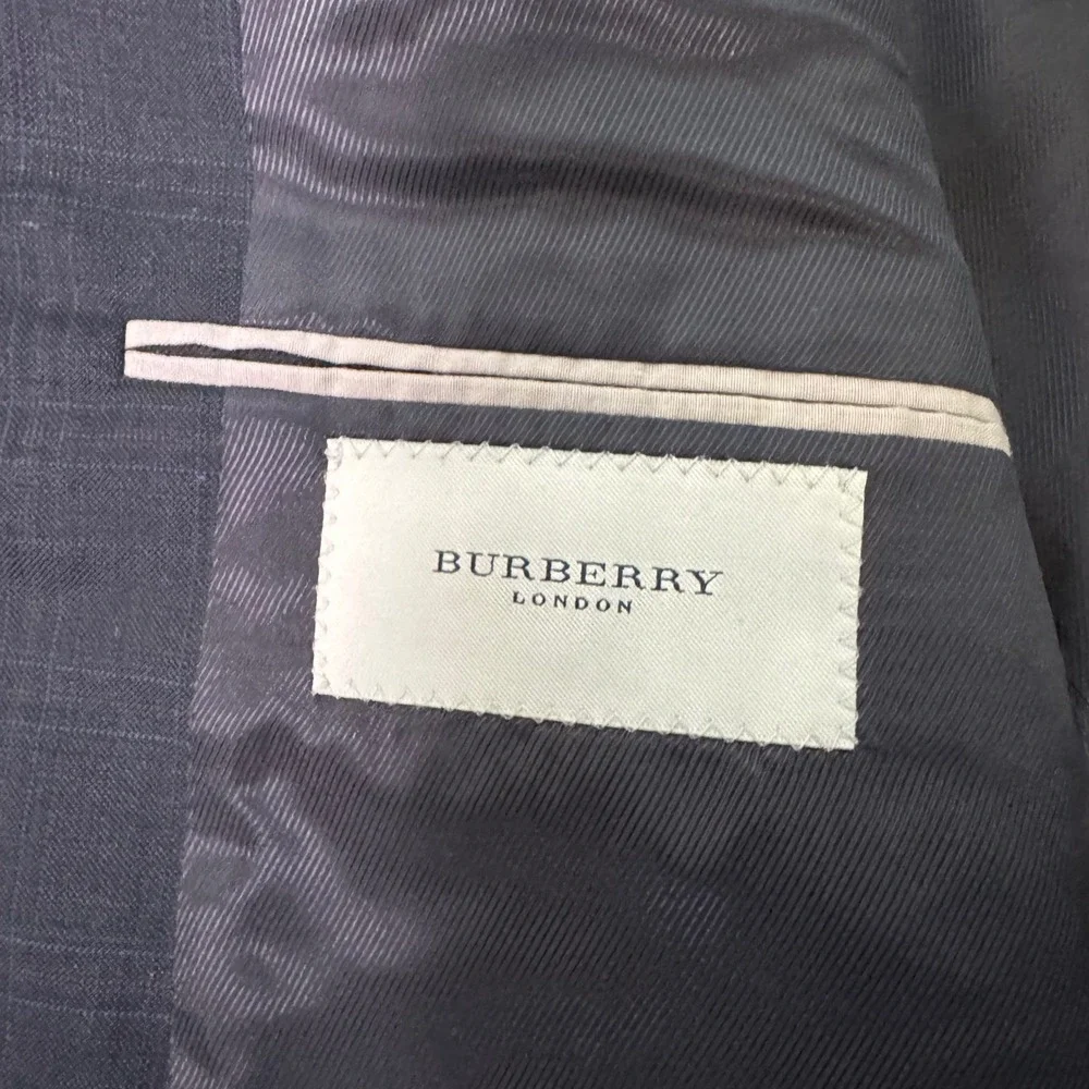 Burberry London Kensington Wool Plaid Men's Sport Coat Size 42L Blazer